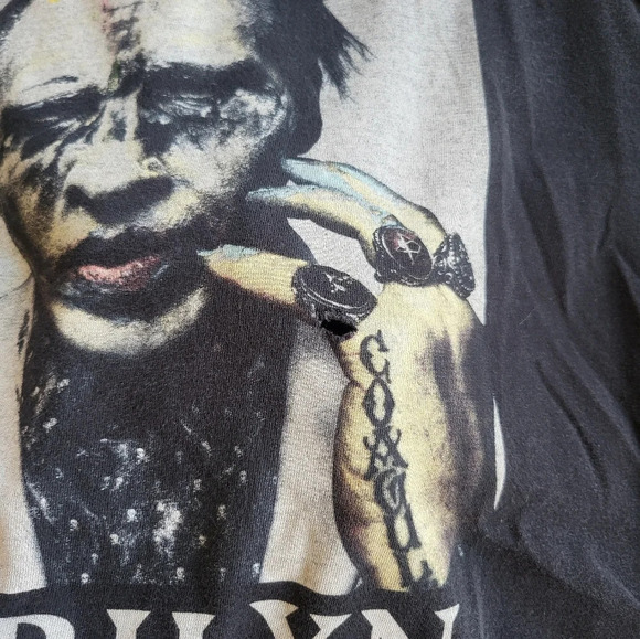 Marilyn Manson Rare Distressed Destroyed Grunge Tour Tee Shirt Gothic - Picture 11 of 13